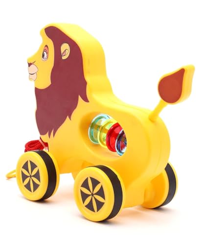 Image of Mini Steps Pull Along Lion Toy - Baby & Toddler Walking Toy, Interactive Fun Gift