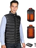WUEAOA Heated Vest for Men with 7.4V 10000mAh Battery Pack, Gifts for Men, Rechargeable Men's Heated Vest, Gifts for Him