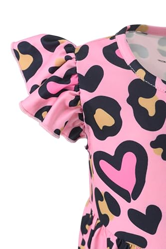 Image of Unique Baby Girls' Short Sleeve Everyday Printed Dresses for Kid and Toddler, Sizes 2T-12Y