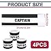 NICECRAFT 4 Pcs Captain Armbands for Football Soccer Training, Adult & Youths Elastic Breathable Adjustable Sports Arm Band Kids Junior Captain Armband Sport Accessory Black