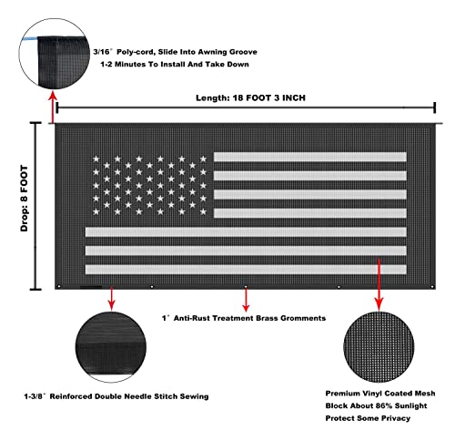 Image of RV Awning Mesh Sun Shade Screen for Motorhome Camper Trailer Sunshade