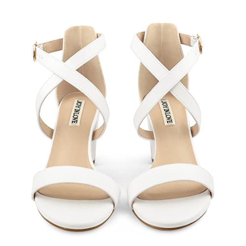 Image of JOY IN LOVE Women's Chunky Block Heels 3 Inch Ankle Strap Low Heel Sandals
