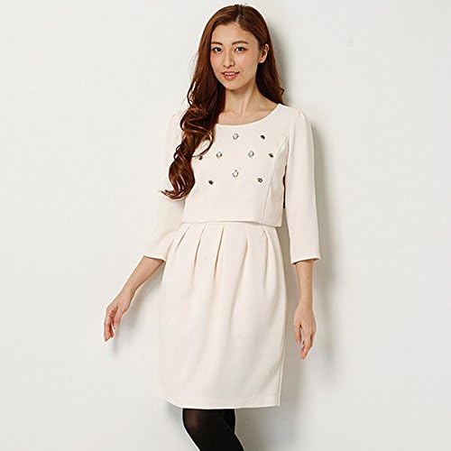 Amazon Co Jp デビュー ド フィオレ Debut De Fiore ワンピース トバシビジュー調セットアップ風ワンピース 01アイボリー 036 服 ファッション小物