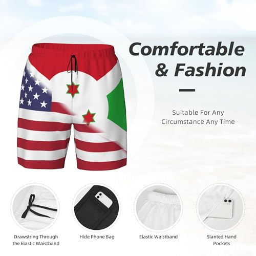 Maillot de bain décontracté double couche à motifs drapeaux pour l'été - 4