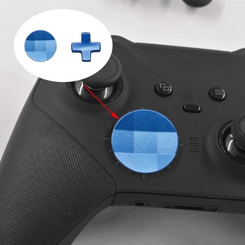 Image of 2 in 1 D-Pads for Xbox Elite 2 Core Controller Stainless Steel D-Pads for Xbox One Elite Series 2 Controller D-Pads Replacement for Xbox One Elite Series 1 Controller (Blue)