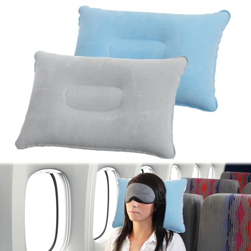 Inflatable Neck Pillows for Camping 2pcs Small Air Pillow Soft Flocked Surface Portable Water Resistant Ultra Light Blow Up Pillow for Beach Sun Loungers Travel Fishing Car Airplane Office Inflatable Neck Pillows for Camping 2pcs Small Air Pillow Soft Flocked Surface Portable Water Resistant Ultra Light Blow Up Pillow for Beach Sun Loungers Travel Fishing Car Airplane Office