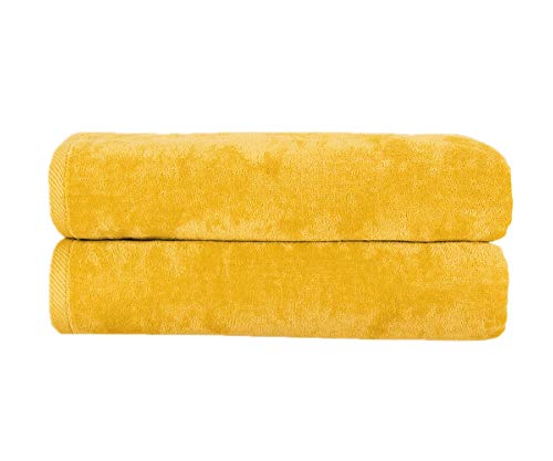 Diplomat Beach Towels Terry Velour 30X60 2-Pack (Athletic Gold Pms 130-C) 11.0 Lbs Per Doz 100% Cotton #TOP2
