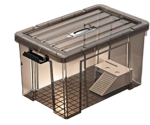 亀用水槽 亀水槽 大型プラスチック水槽 大型ケース 亀用品 カメの家ケージ トカゲ ケージ 爬虫類テラリウムタンク 昆虫ケース 透明通気ケージ 脱出防止 蓋付き オープン型 日光浴や輸送に最適 生き物用品 亀 トカゲ ヤモリ 蜘蛛 サソリハリネズミ ヘビ