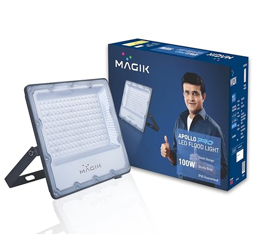 Image of MAGIK Apollo Pro Max 100W LED Flood Light | Sleek Design, Sturdy Body | IP65 Waterproof | Industrial & Commercial Outdoor Lighting | 2-Year Warranty | Cool White