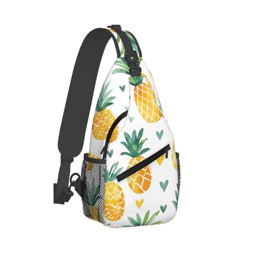 Mochila bandolera Watercolor Pineapple unisex ligera para viaje miniatura 2