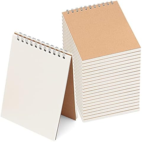 HEIHAK 20 Pack A6 Sketch Notebooks, 120 Pages 60 Sheets Top Spiral Bound Pocket Sketchbooks, Small Spiral Notepads Sketch Pads Bulk for Kids Drawing, Sketching, Painting, Writing, Crafting, 4" x 6" Cover