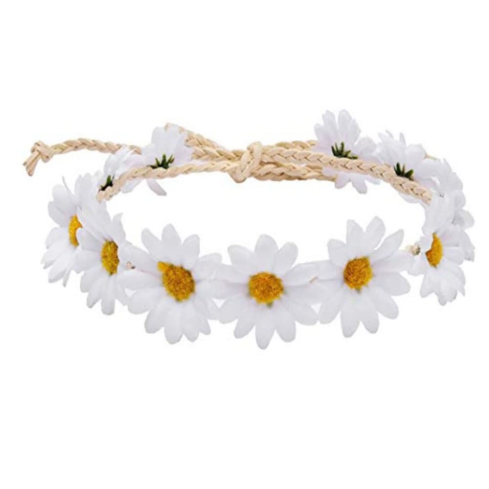 3 diademas bohemias de girasol, corona de flores para el pelo, corona hippies y margaritas