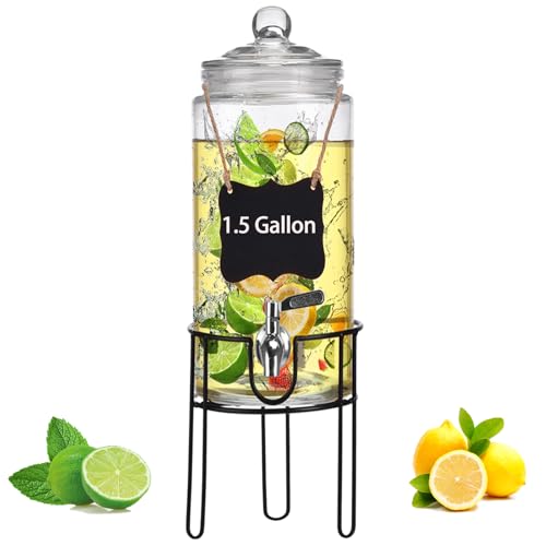 1.5 Gallon Drink Dispenser with Stand, Drink Dispensers for Parties,