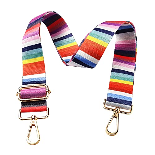 Image of BEEFLYING Horizontal Stripe Adjustable Shoulder Strap Replacement Belt Crossbody Canvas Purse Strap Replacement Nylon Bag Straps for Bag Replacement Repairing Accessories