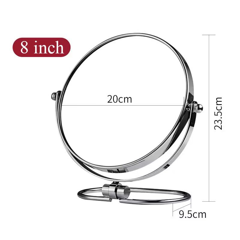 Hosoncovy Double-sided Rotatable Tabletop Mirror with Stand Desktop Mirror Wall Hanging Makeup Mirror Vanity Mirror Cosmetic Mirror Magnifying Mirror Handheld Mirror - Image 2