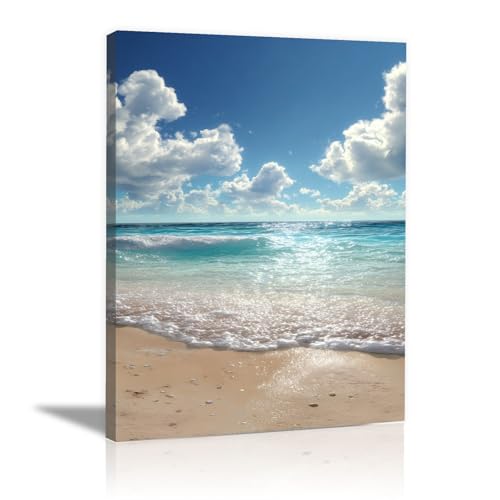 Tableau plage et mer pour habiller un mur vide avec cadre