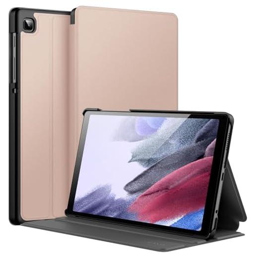 JETech Capa para Samsung Galaxy Tab A7 Lite 2021 de 8,7 polegadas (SM-T227/T225/T220), capa protetora para tablet com suporte, visualização em vários ângulos (ouro rosa)