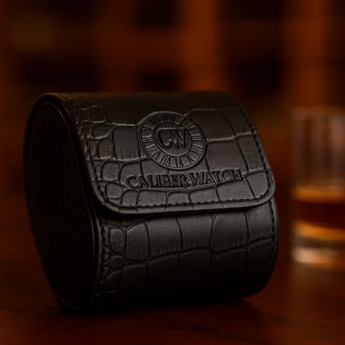 Image of Genuine Napa Leather Watch Roll Travel Case for 3 Watches - Travel Watch Rolls and Leather Watch Display Cases with Velvet Interior - Watch Storage Organizer Men's (Blac - Single)