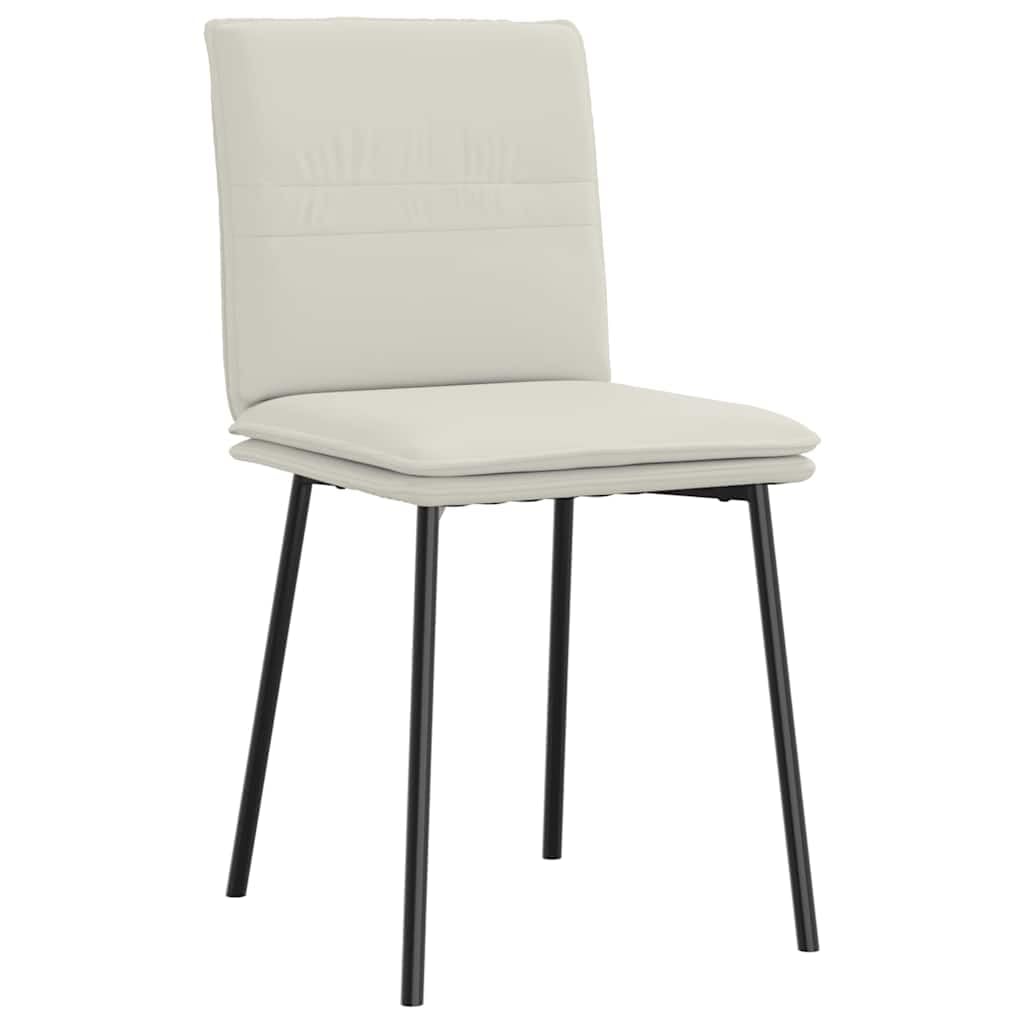 Aksamitne krzesła do jadalni Ergonomiczne z metalową ramą 2 sztuki kremowe