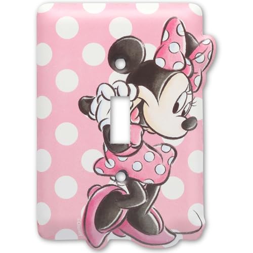 Image of Disney Minnie Mouse Polka Dot Metal Light Switch Plate - Minnie Switch Plate Decoration for Kids' Bedroom or Play Room