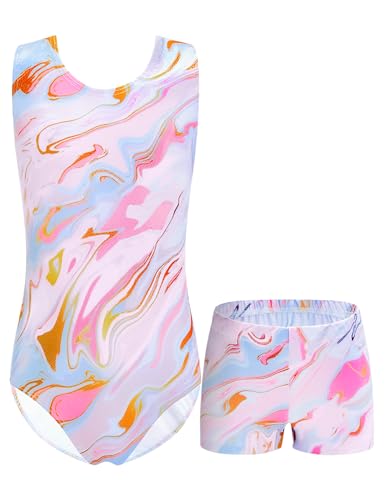 Image of Domusgo Toddler Leotard Gymnastics Long Sleeve, Sparkly Tumbling Dance Leotards for Baby Girls Kids Teens 2-14 Years