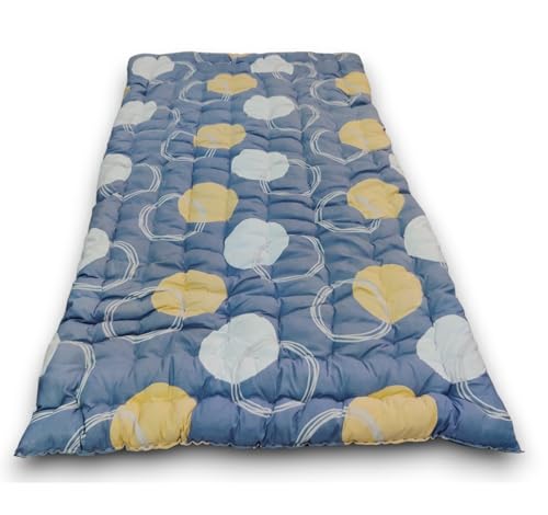 Image of Deevine Craft Soft Cotton Foldable Mattress - Lightweight, Firm Single Gadda | 3D Design Print, 72x36 Inches (3x6 ft) | Portable for Picnic, 1 Sleeping Capacity (Grey White Mattress)