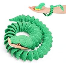 Yipintang 3D Printed Rhinoceros Ratsnake Model - 18 Inches Flexible Articulated Figurine - Unique Horned Serpent Collectible - Detailed Desk Display & Sensory Fidget