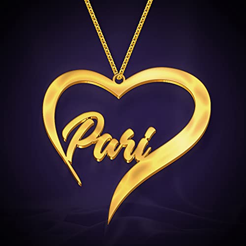 Image of Pari Cursive Gold & Silver Name Pendant Necklace, Best Jewelry Gift for Girls.