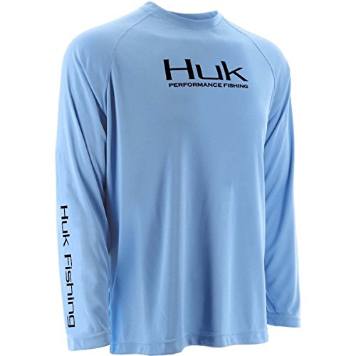 Huk Men's Performance Raglan Long Sleeve, Carolina Blue, X-Large