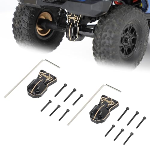 Wacece 2 Pcs Brass Diff Cover- CNC Front and Rear Axle Cover Coating Finish Diff Cover for 1/24 SCX24 RC Crawler Upgrade Accessories-Black