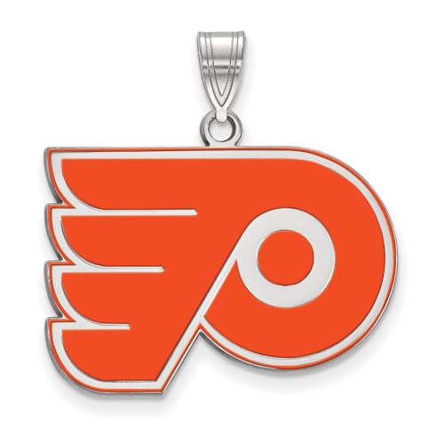 Philadelphia Flyers Large (3/4 Inch) Enamel Pendant (Sterling Silver)