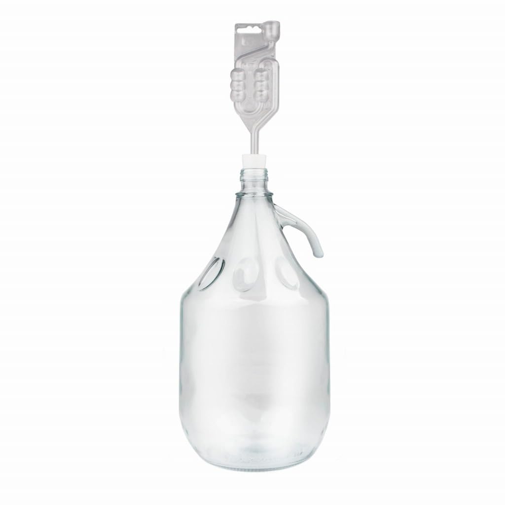 Artist Unknown Set Containing 5 Litre Bottle + Stopper + Fermentation Tube, Wine Balloon, Brewing Carboy, Glass Bottle, Fermentation Tank