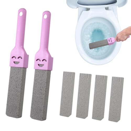 Pietra Pomice per Pulizia WC, 6 Pezzi con 2 Manici, Pietra Di Pulizia - Detergente per Calcare e Incrostazioni - Per Ceramica, Piastrelle, Piscine e Griglie Barbecue