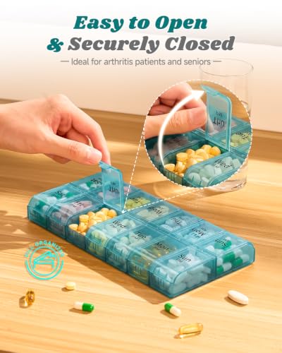 Image of Extra Large Weekly Pill Organizers pillcase pilboxes (Dusty Blue)