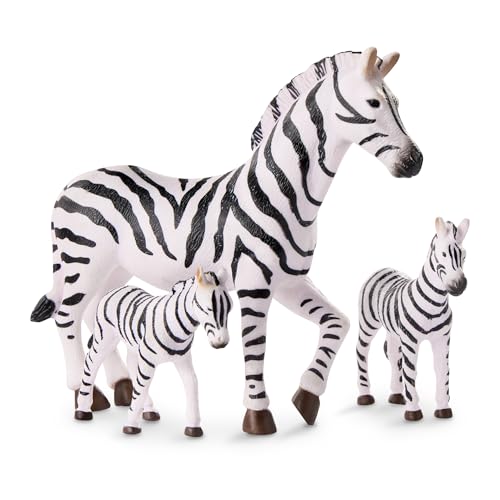 image for Terra by Battat – 4 Pcs Zebra Family – Realistic Plastic Safari An