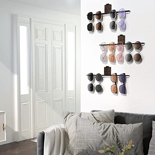 image for J JACKCUBE DESIGN Wall Mount Wooden Sunglasses Storage Organizer, Set 