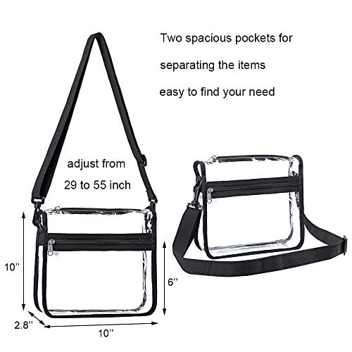Edraco Clear Crossbody Purse Bag - Stadium Approved, Gym Clear Shoulder Tote Bag With Front Pocket And Adjustable Strap For Women, Men #TOP3