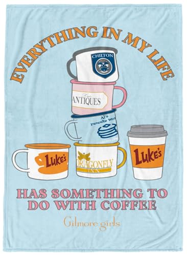 Jay Franco Plush Throw Blanket – Soft & Cozy Fleece Throw for Bedroom & Couch Décor, Official Licensed Product, Blue - Gilmore Girls, 60x90 - Large Blanket