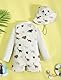 OBEEII Baby Jungen Badeanzug mit Sonnenhut UV Schutz Schwimmanzug Badebekleidung Einteiliger Rei�verschluss Kinderbadeanzug Marine Tier Drucken
