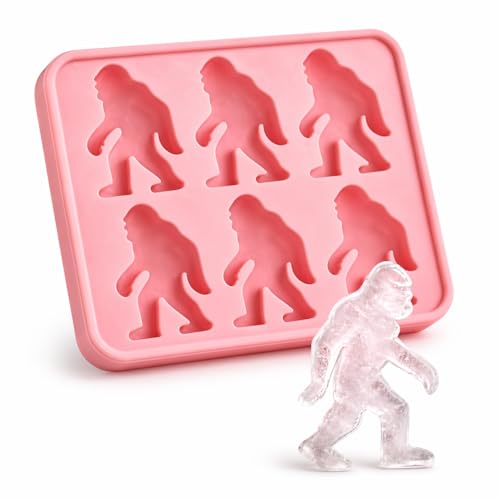 Molde de hielo Bigfoot de silicona rosa 6 cavidades miniatura 1