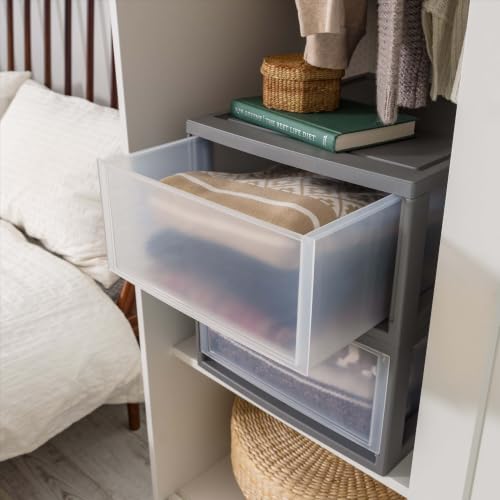 2 Pack 30QT Large Drawer Type Storage Bins, Stackable Modular Under Bed Organizer Drawers, Clear Pull-out Containers For Seasonal Clothes, Bedding, Shoes, Bedroom Closet & Home Space Organization - Image 6