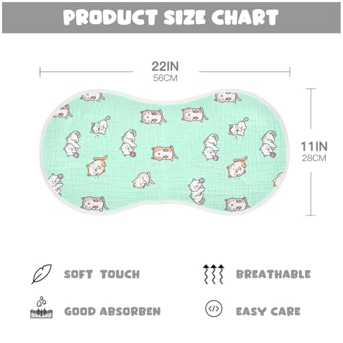 2 Pack Baby Burp Cloths, Soft Absorbent Burping Cloths for Babies, Cotton Milk Spit Up Rags, Large Size for Newborns, Baby Boys and Girls (Playful Cats Pattern)4