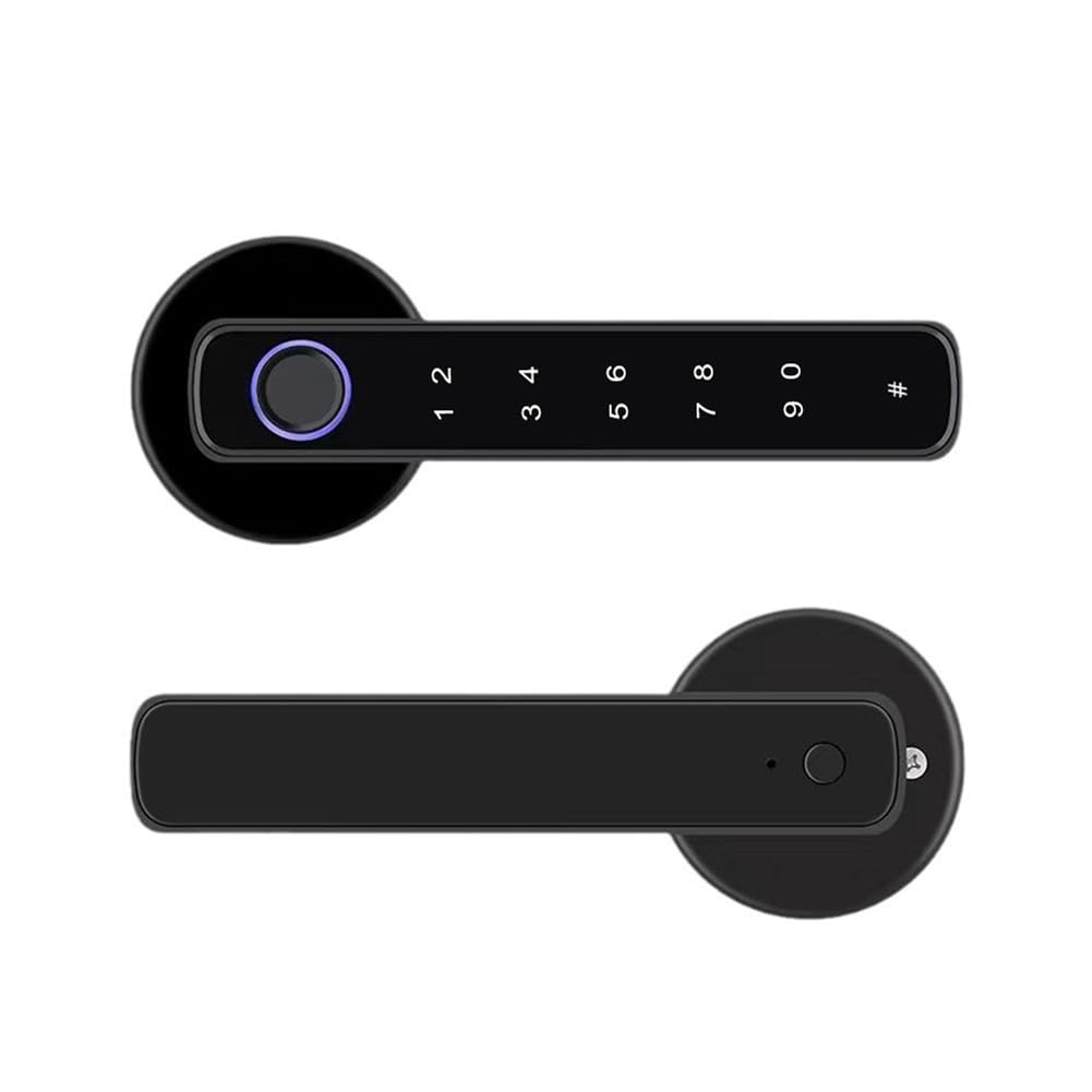 Serrure Bluetooth Tuya connectée avec mot de passe et poignée empreinte digitale pour maison