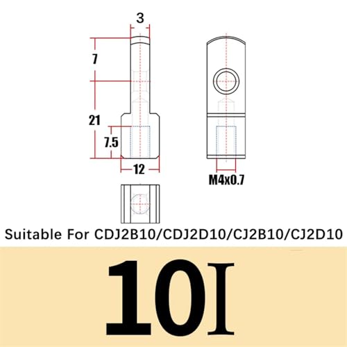 Soporte de montaje de junta para cilindro mini neumático CDJ2B de 10 mm de diámetro 3