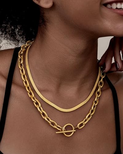 Collier lien cubain délicat et trombone or 18k le cadeau idéal - 2