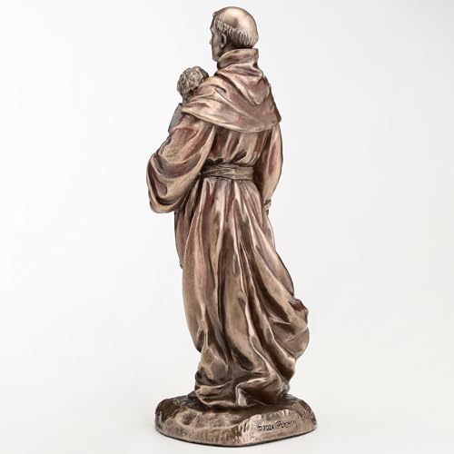 Estatua Saint Anthony y Niño Jesús 15.9 cm Resina Bronce miniatura 5