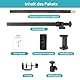 JEBUTU OS01 Tischstativ Overhead Stativ Handy, 32.5-55cm Einstellbar Kamera Halterung für Klein Kamera, klemmstativ mit Flexible Arm & 1/4 Kugelkopf für Webcam, Ringlicht, Live Streaming