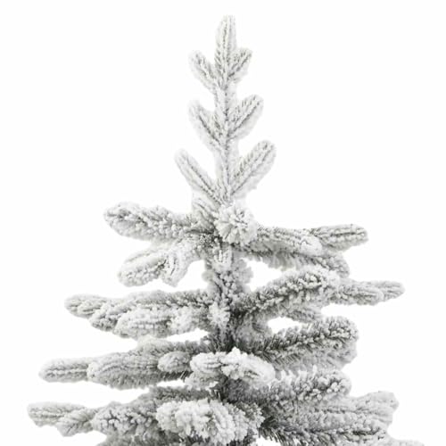 Abeto de Navidad artificial de PE y PVC con efecto de nieve flocada premium 4