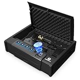 HARDROCK Gun Safe for Pistols, Biometric Wall Mounted Handgun Safe box for Desk, Bedside,Truck，Drop Down Quick Access Security Safe with Fingerprint Keypad Lock for Home nightstand…