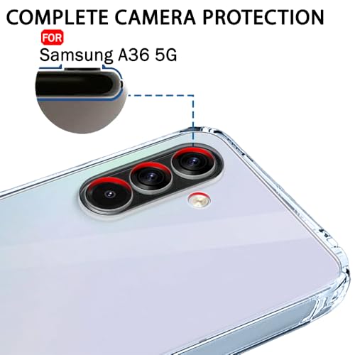 Image of TheGiftKart Back Cover Soft Case for Samsung Galaxy A36 5G | Best Camera Protection | Inbuilt Dust Plugs & Anti-Slip Grip | Ultra Clear Slim Back Cover Case for Samsung A36 5G (Silicone, Transparent)